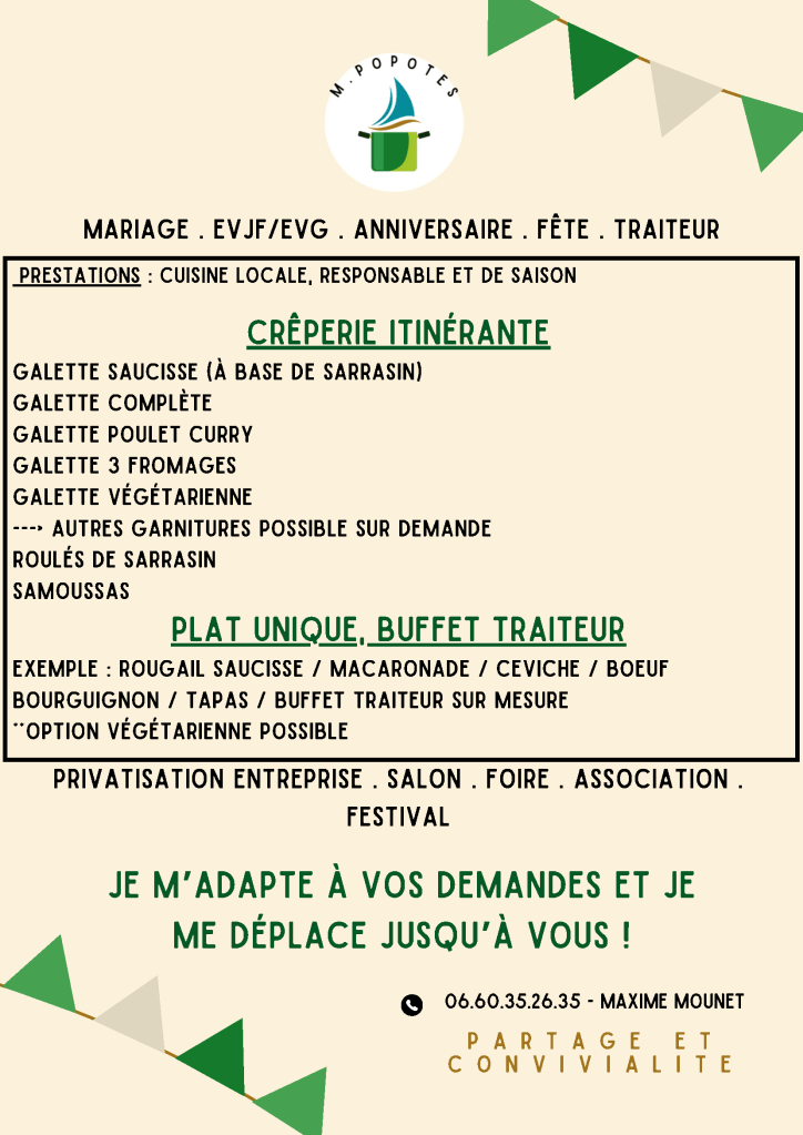 carte - Foodtruck Montpellier - Monsieur Popotes